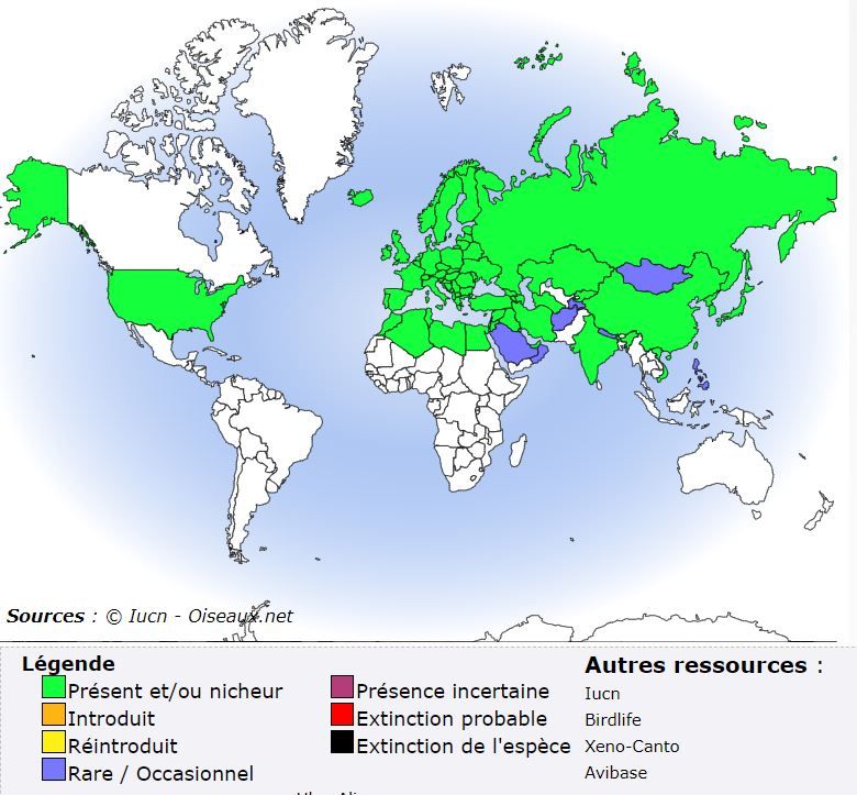 Répartition géographique Tarin des Aulnes