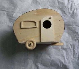 Nichoir bois en forme de caravane