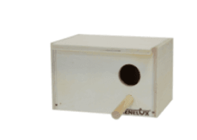 nid en bois horizontal pour oiseaux exotiques
