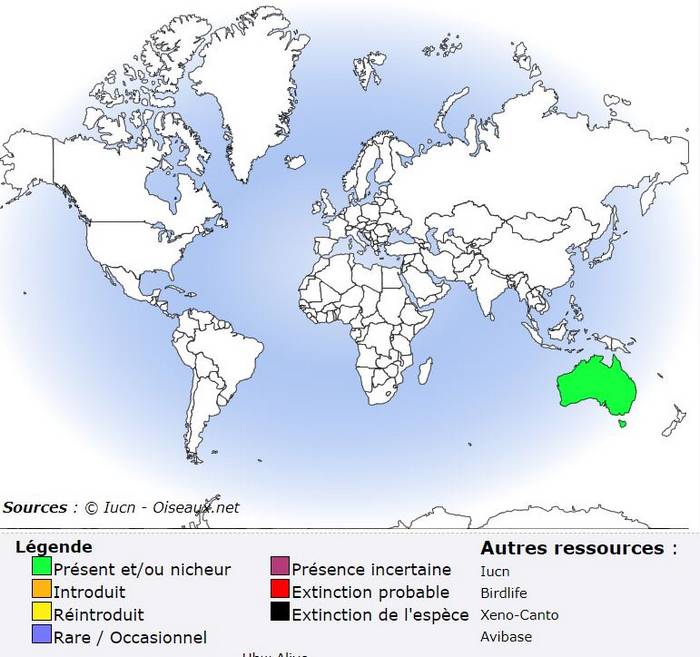 Répartition géographique Colombe Diamant