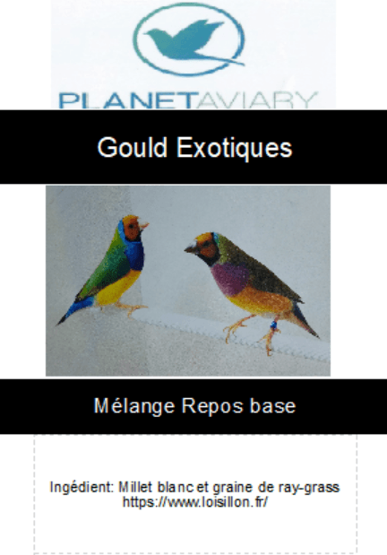 Gould Exotiques Australiens- Mélange Repos Base- 5kg