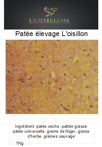 Pâtée élevage l'Oisillon - pour élevage 1Kg