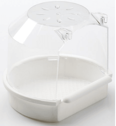 Bain Plastique Blanc avec Perchoir 10X11X10CM