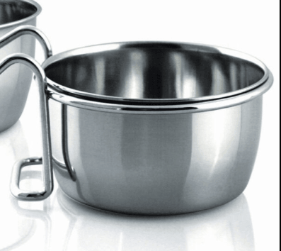Mangeoire inox 10cm avec crochets