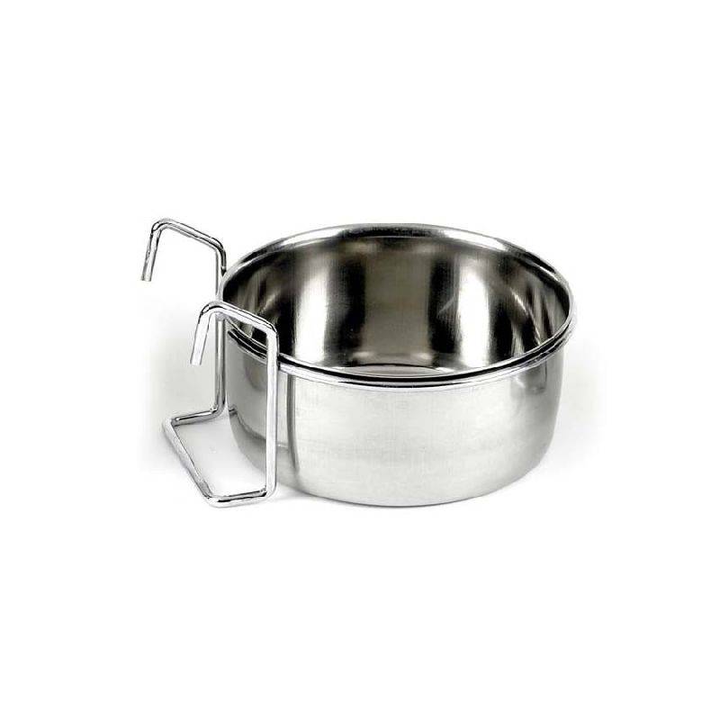 Mangeoire inox 9 cm avec crochets